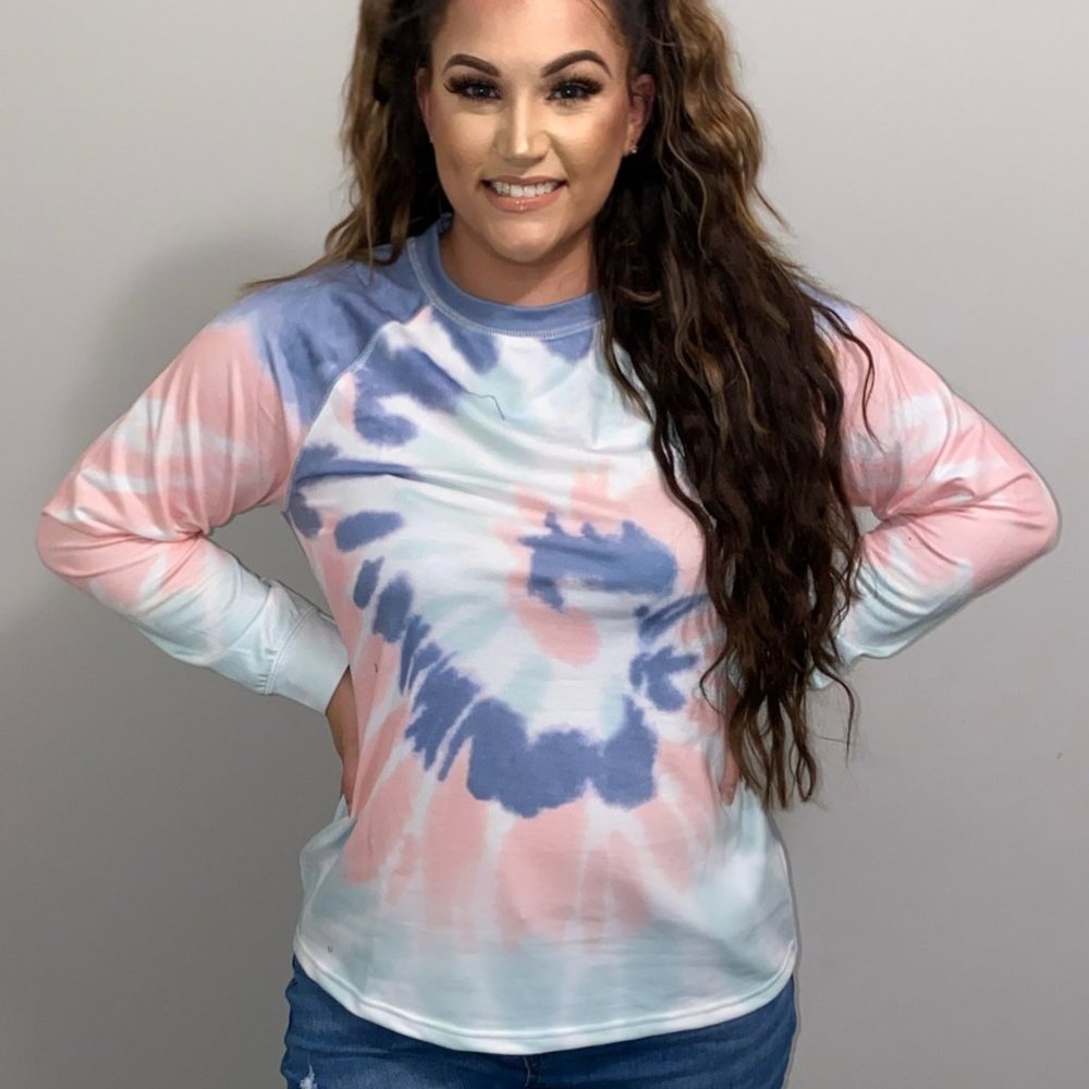 blurred lines tie dye long sleeve
